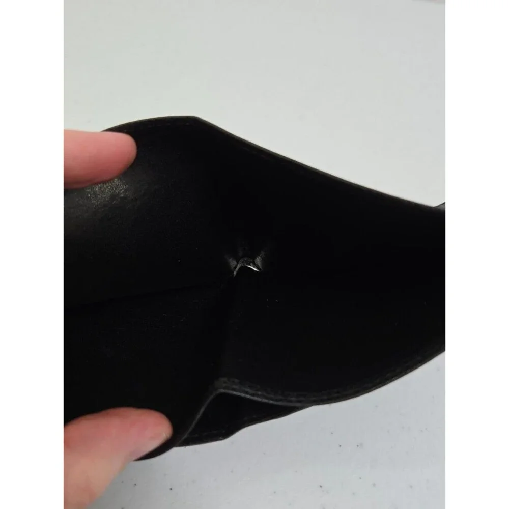 Emanuel Ungaro Bifold Wallet Black Gold Tone Mens Leather Vintage Small